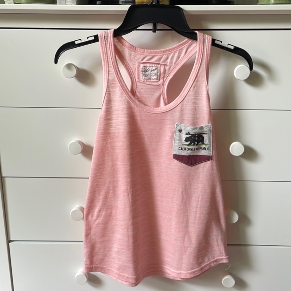 🏄🏽‍♀️ REFLEX SIZE MEDIUM PINK CALIFORNIA REPUBLIC RACERBACK TANK